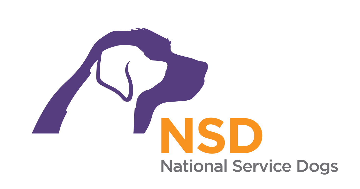 A logo of the National Service Dogs organization